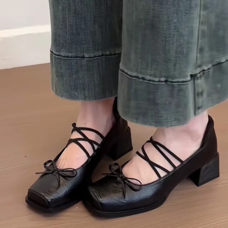 Resistance Band - Zapatos individuales Moda Nuevo Punta cuadrada