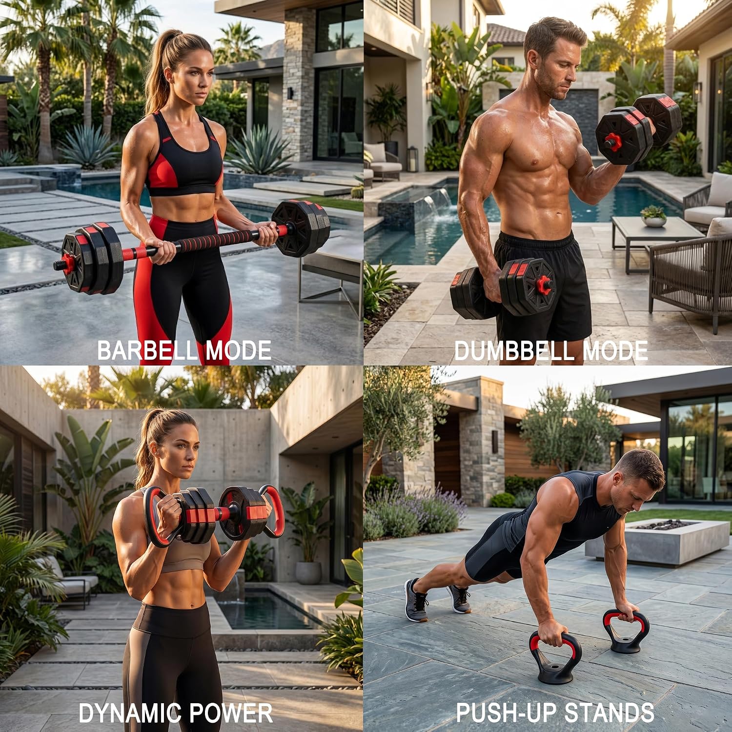 Juego de Pesas Ajustables 6 en - Dumbbell Set reseña y precio